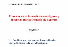 Confesiones religiosas presentan propuestas y consideraciones sobre libertad religiosa ante la Comisión de Expertos para una nueva Constitución